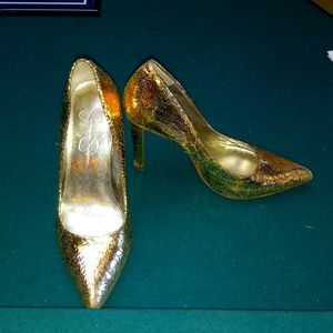 Jessica Simpson Gold Heels